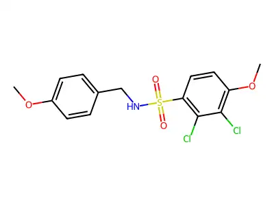 2,3-dichloro-4-methoxy-N-(4-methoxybenzyl)benzenesulfonamide structure