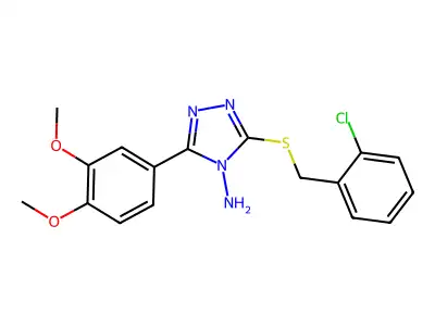3-[(2-chlorobenzyl)sulfanyl]-5-(3,4-dimethoxyphenyl)-4H-1,2,4-triazol-4-amine structure