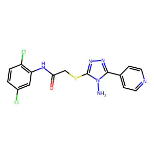2-(4-amino-5-(4-pyridyl)(1,2,4-triazol-3-ylthio))-N-(2,5-dichlorophenyl)acetam ide structure