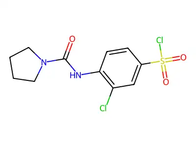 3-chloro-4-(pyrrolidine-1-carbonylamino)benzenesulfonyl Chloride structure