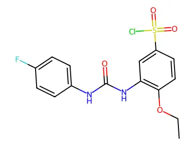 4-Ethoxy-3-(3-(4-fluorophenyl)ureido)benzene-1-sulfonyl chloride structure