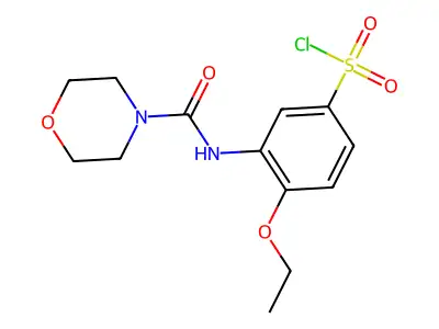 4-Ethoxy-3-(morpholine-4-carboxamido)benzene-1-sulfonyl chloride structure