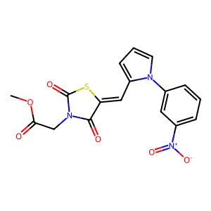 methyl [(5E)-5-{[1-(3-nitrophenyl)-1H-pyrrol-2-yl]methylidene}-2,4-dioxo-1,3-thiazolidin-3-yl]acetate structure