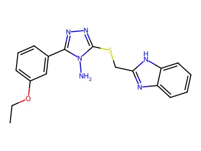 3-[(1H-benzimidazol-2-ylmethyl)sulfanyl]-5-(3-ethoxyphenyl)-4H-1,2,4-triazol-4-amine structure