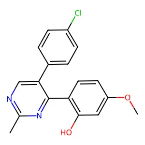2-[5-(4-Chlorophenyl)-2-methylpyrimidin-4-yl]-5-methoxyphenol structure
