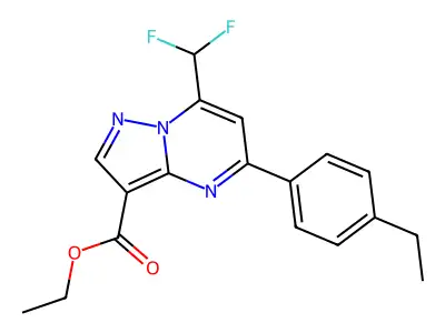 ethyl 7-(difluoromethyl)-5-(4-ethylphenyl)pyrazolo[1,5-a]pyrimidine-3-carboxylate structure