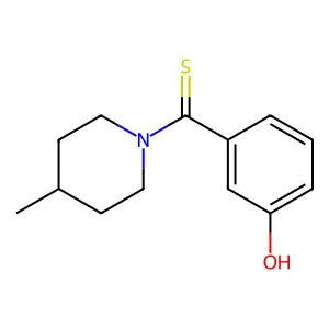 (3-Hydroxyphenyl)(4-methylpiperidin-1-yl)methanethione structure