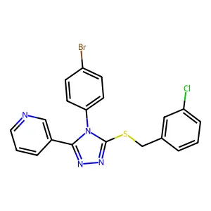 3-(4-(4-Bromophenyl)-5-((3-chlorobenzyl)thio)-4H-1,2,4-triazol-3-YL)pyridine structure