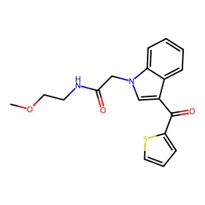 N-(2-methoxyethyl)-2-[3-(thiophene-2-carbonyl)indol-1-yl]acetamide structure