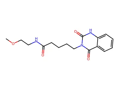 5-(2,4-dioxo-1,4-dihydroquinazolin-3(2H)-yl)-N-(2-methoxyethyl)pentanamide structure