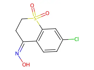 N-(7-chloro-1,1-dioxo-2,3-dihydrothiochromen-4-ylidene)hydroxylamine structure