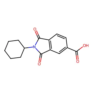 2-Cyclohexyl-1,3-dioxoisoindoline-5-carboxylic acid structure