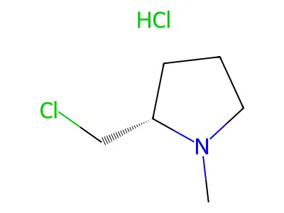 Pyrrolidine,2-(chloromethyl)-1-methyl-, hydrochloride (1:1) structure
