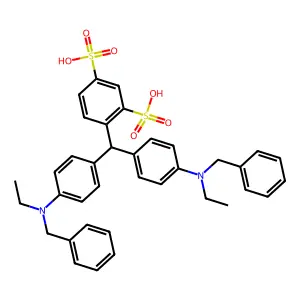 1,3-Benzenedisulfonic acid, 4-(bis(4-(ethyl(phenylmethyl)amino)phenyl)methyl)- structure