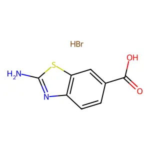 6-Benzothiazolecarboxylic acid, 2-amino-, hydrobromide (1:1) structure