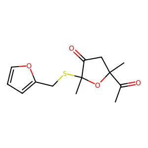 3(2H)-Furanone, 5-acetyl-2-[(2-furanylmethyl)thio]dihydro-2,5-dimethyl- structure