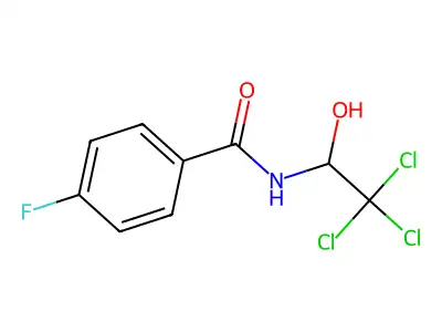 4-fluoro-N-(2,2,2-trichloro-1-hydroxyethyl)benzamide structure