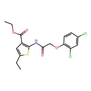 Ethyl 2-[2-(2,4-dichlorophenoxy)acetamido]-5-ethylthiophene-3-carboxylate structure