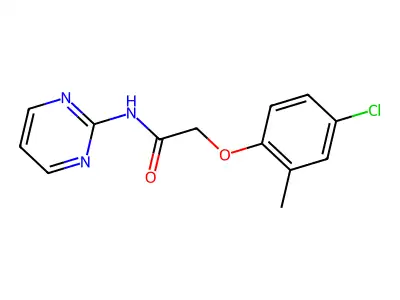 2-(4-chloro-2-methylphenoxy)-N-pyrimidin-2-ylacetamide structure