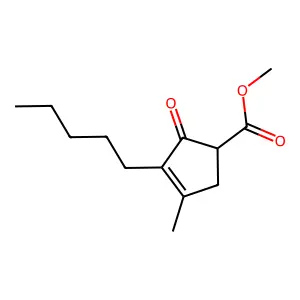 3-Cyclopentene-1-carboxylic acid, 4-methyl-2-oxo-3-pentyl-, methyl ester structure
