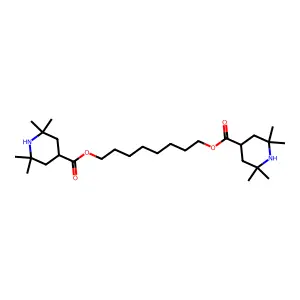 4-Piperidinecarboxylic acid, 2,2,6,6-tetramethyl-, 4,4'-(1,8-octanediyl) ester structure