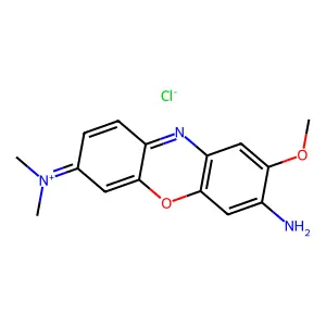 Phenoxazin-5-ium, 3-amino-7-(dimethylamino)-2-methoxy-, chloride (1:1) structure
