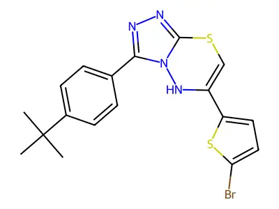 6-(5-bromothiophen-2-yl)-3-(4-tert-butylphenyl)-5H-[1,2,4]triazolo[3,4-b][1,3,4]thiadiazine structure