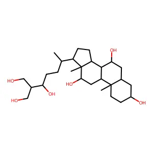 5beta-Cholestan-3alpha,7alpha,12alpha,24,26,27-hexol structure
