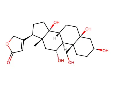 3,5,11,14,19-Pentahydroxycard-20(22)-enolide structure