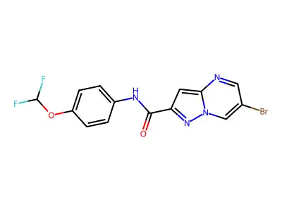6-bromo-N-[4-(difluoromethoxy)phenyl]pyrazolo[1,5-a]pyrimidine-2-carboxamide structure