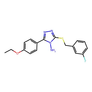 5-(4-Ethoxyphenyl)-3-[(3-fluorophenyl)methylthio]-1,2,4-triazole-4-ylamine structure