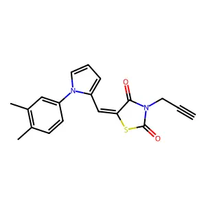 (5E)-5-[[1-(3,4-dimethylphenyl)pyrrol-2-yl]methylidene]-3-prop-2-ynyl-1,3-thiazolidine-2,4-dione structure
