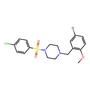 1-(5-Bromo-2-methoxybenzyl)-4-[(4-chlorophenyl)sulfonyl]piperazine structure