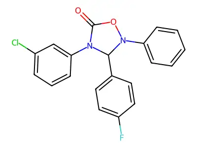 4-(3-Chlorophenyl)-3-(4-fluorophenyl)-2-phenyl-1,2,4-oxadiazolidin-5-one structure