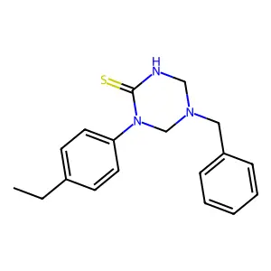 5-Benzyl-1-(4-ethylphenyl)-1,3,5-triazinane-2-thione structure