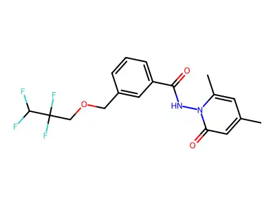 N-(2,4-dimethyl-6-oxopyridin-1-yl)-3-(2,2,3,3-tetrafluoropropoxymethyl)benzamide structure