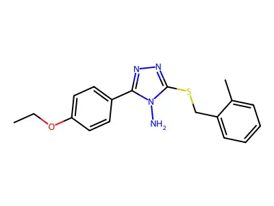 5-(4-Ethoxyphenyl)-3-[(2-methylphenyl)methylthio]-1,2,4-triazole-4-ylamine structure