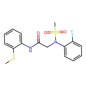2-(2-fluoro-N-methylsulfonylanilino)-N-(2-methylsulfanylphenyl)acetamide structure