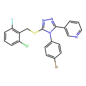 3-(4-(4-BR-PH)-5-((2-Chloro-6-fluorobenzyl)thio)-4H-1,2,4-triazol-3-YL)pyridine structure