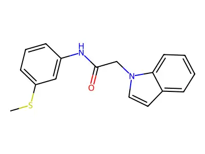 2-(1H-indol-1-yl)-N-(3-(methylthio)phenyl)acetamide structure