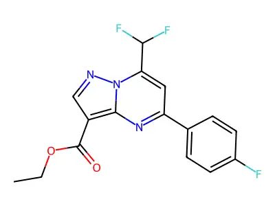ethyl 7-(difluoromethyl)-5-(4-fluorophenyl)pyrazolo[1,5-a]pyrimidine-3-carboxylate structure