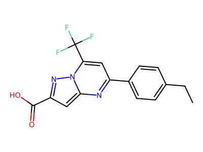 5-(4-Ethylphenyl)-7-(trifluoromethyl)pyrazolo[1,5-a]pyrimidine-2-carboxylic acid structure