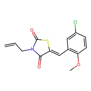 (5E)-5-(5-chloro-2-methoxybenzylidene)-3-(prop-2-en-1-yl)-1,3-thiazolidine-2,4-dione structure