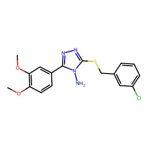 3-[(3-chlorobenzyl)sulfanyl]-5-(3,4-dimethoxyphenyl)-4H-1,2,4-triazol-4-amine structure