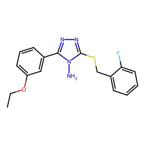 5-(3-Ethoxyphenyl)-3-[(2-fluorophenyl)methylthio]-1,2,4-triazole-4-ylamine structure
