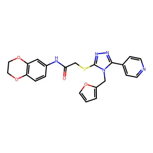 N-(2,3-dihydro-1,4-benzodioxin-6-yl)-2-{[4-(furan-2-ylmethyl)-5-(pyridin-4-yl)-4H-1,2,4-triazol-3-yl]sulfanyl}acetamide structure
