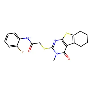 N-(2-bromophenyl)-2-((3-methyl-4-oxo-3,4,5,6,7,8-hexahydrobenzo[4,5]thieno[2,3-d]pyrimidin-2-yl)thio)acetamide structure