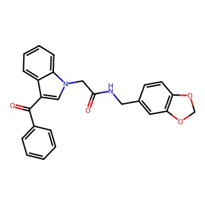 N-(1,3-benzodioxol-5-ylmethyl)-2-(3-benzoylindol-1-yl)acetamide structure