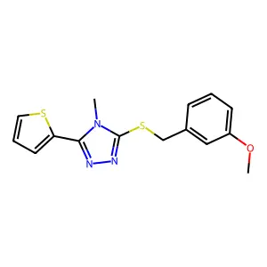 3-{[(3-methoxyphenyl)methyl]sulfanyl}-4-methyl-5-(thiophen-2-yl)-4H-1,2,4-triazole structure