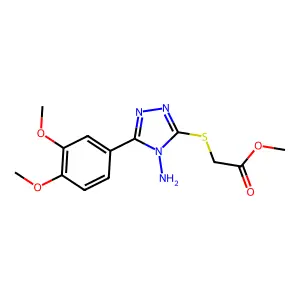 Methyl 2-[4-amino-5-(3,4-dimethoxyphenyl)-1,2,4-triazol-3-ylthio]acetate structure
